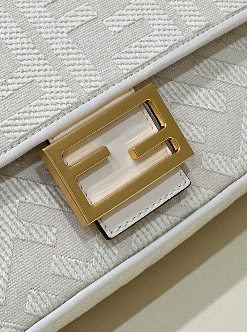 フェンディ 人気バッグ FENDI バゲット ホワイトFFキャンバス バッグ 8BR600AMCDF1CFK - 画像 (6)