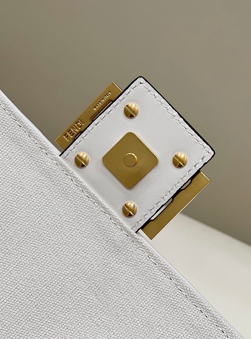 フェンディ 人気バッグ FENDI バゲット ホワイトFFキャンバス バッグ 8BR600AMCDF1CFK - 画像 (5)