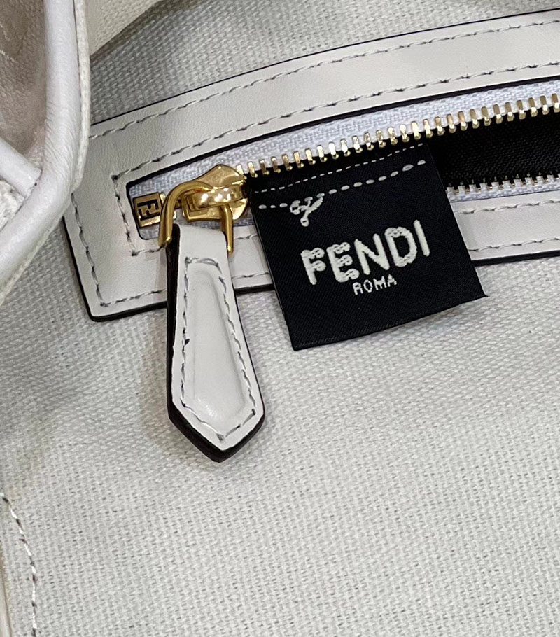 フェンディ 人気バッグ FENDI バゲット ホワイトFFキャンバス バッグ 8BR600AMCDF1CFK - 画像 (3)