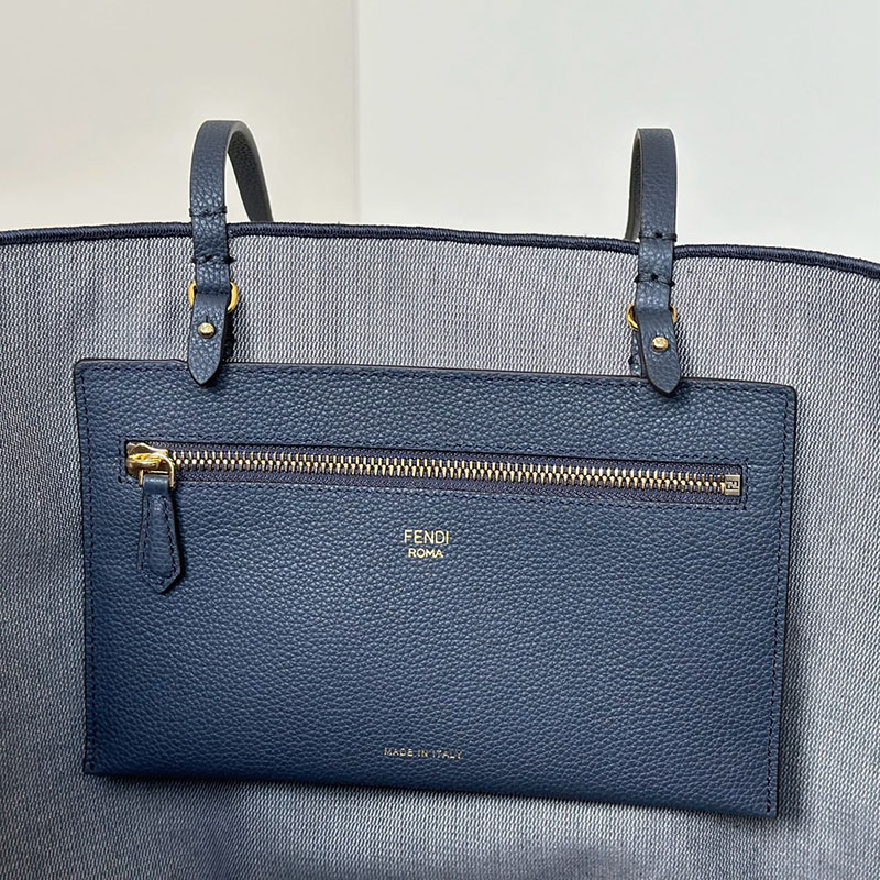 フェンディ 人気バッグ FENDI ロール ラージ FFシェニール トートバッグ バッグ レザー デニム シェニール 8BH425ASU1F1PQK - 画像 (5)