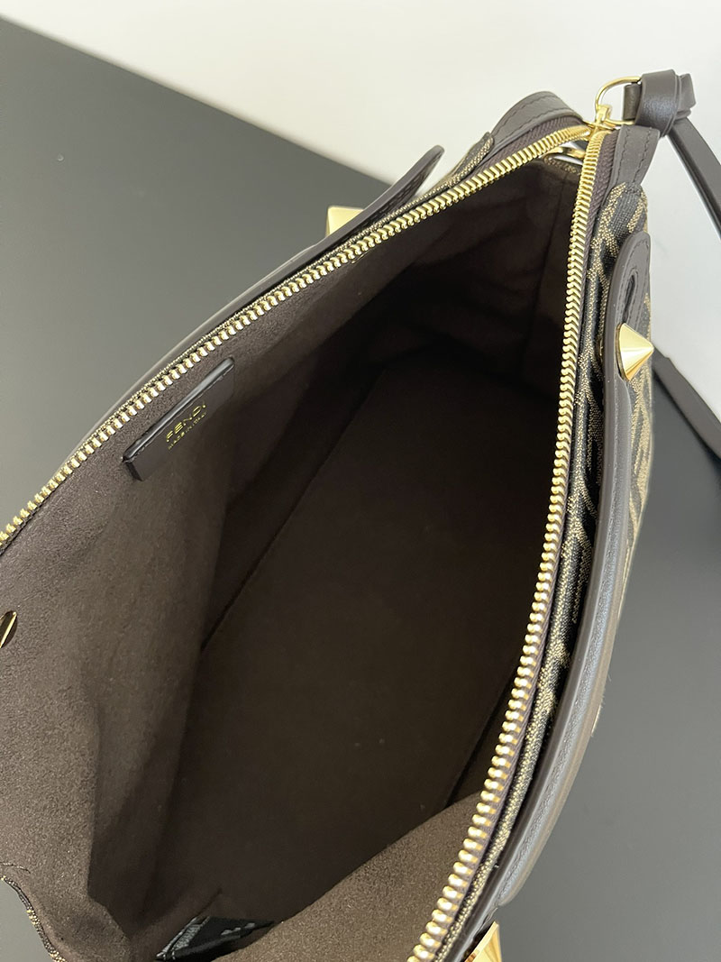 フェンディ 人気バッグ FENDI バイ ザ ウェイ ソフト ミディアム ブラウンFFジャカードファブリック バッグ 8BL155AFPMF1GL7 - 画像 (4)