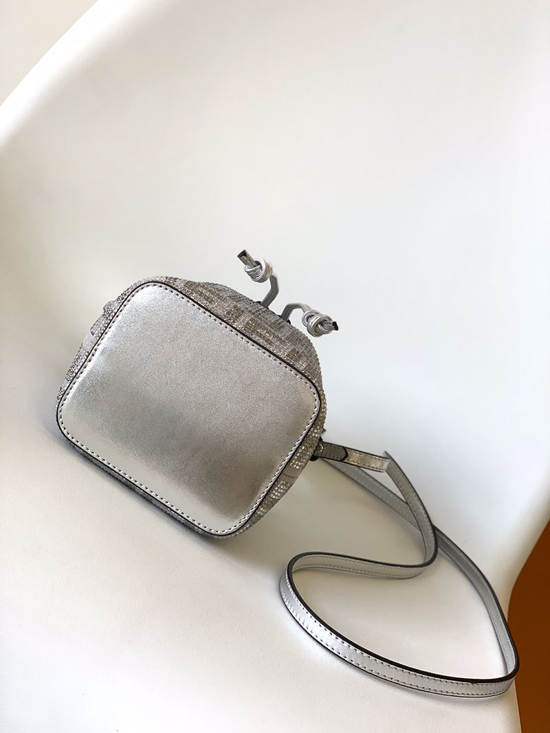 フェンディ 人気バッグ FENDI Mon Tresor mini モン トレゾール ファブリック シルバー 8BS010APKVF1MZS - 画像 (7)