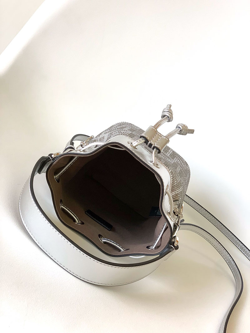 フェンディ 人気バッグ FENDI Mon Tresor mini モン トレゾール ファブリック シルバー 8BS010APKVF1MZS - 画像 (6)