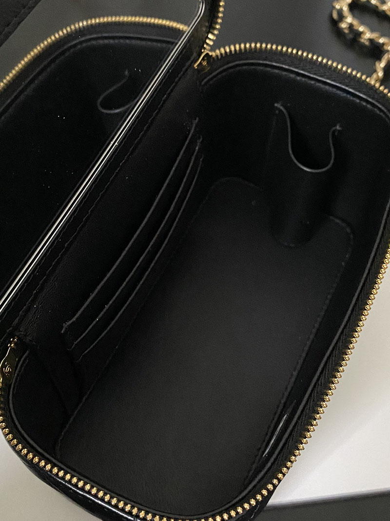 シャネル 新作バッグ H品 CHANEL バニティ チェーンショルダー バッグ バッグ AP3383 ブラック 2520149 シャネル バニティ 使い勝手 - 画像 (7)