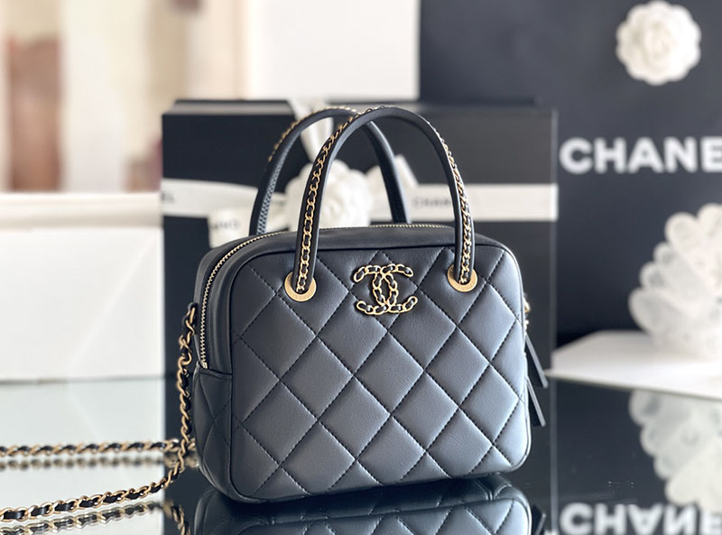 シャネル 新作バッグ H品 CHANEL ミニ ボーリングバッグ チェーン ショルダーバッグ ラムスキン AS5300 B18800 94305 - 画像 (8)