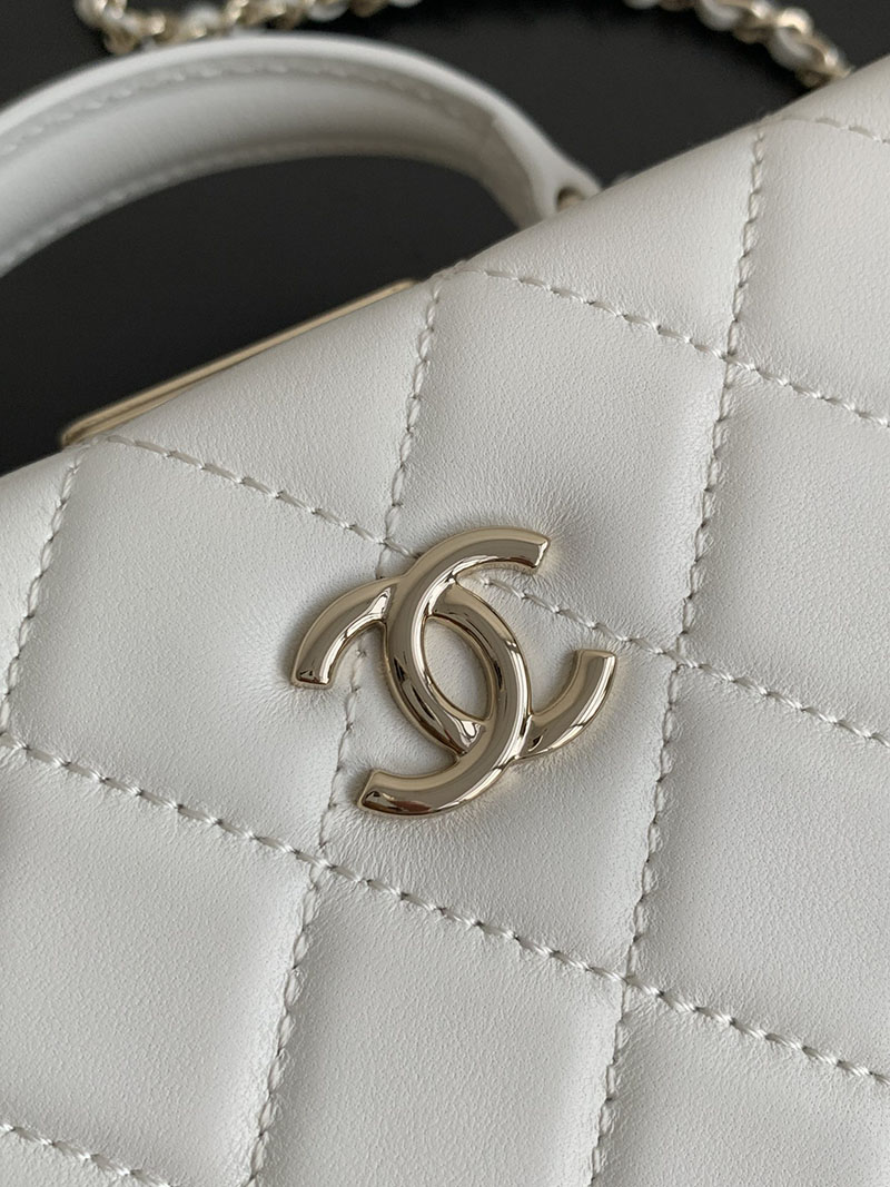 シャネル 新作バッグ H品 CHANEL 24K トップハンドル ボックスバッグ スモール AS5167 B18186 10601 ホワイト - 画像 (4)