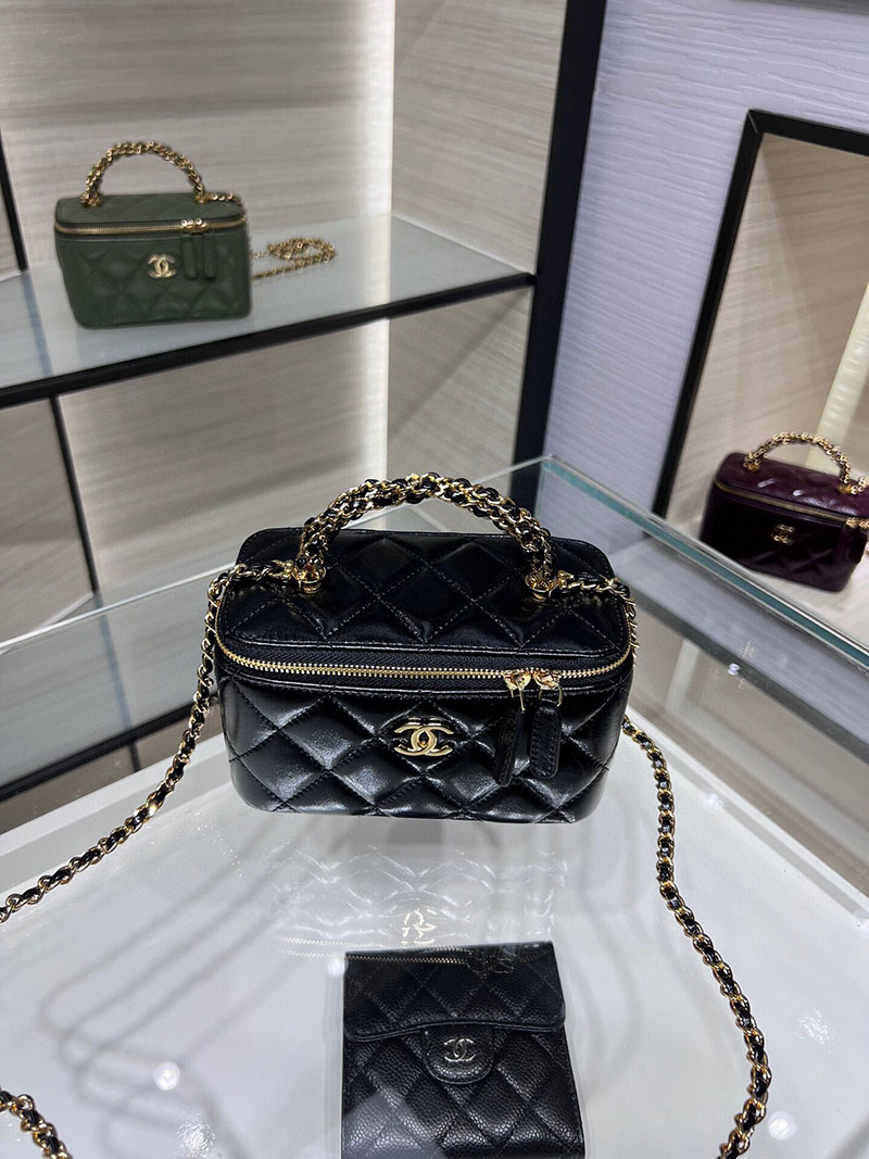 シャネル 新作バッグ 超N品 CHANEL 24B CC ハンドル バニティケース ラムスキン ブラック AP4168 B17675 94305 - 画像 (8)