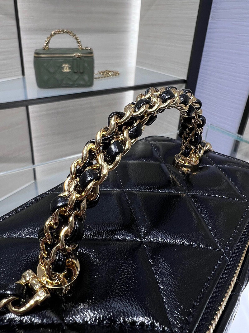 シャネル 新作バッグ 超N品 CHANEL 24B CC ハンドル バニティケース ラムスキン ブラック AP4168 B17675 94305 - 画像 (5)