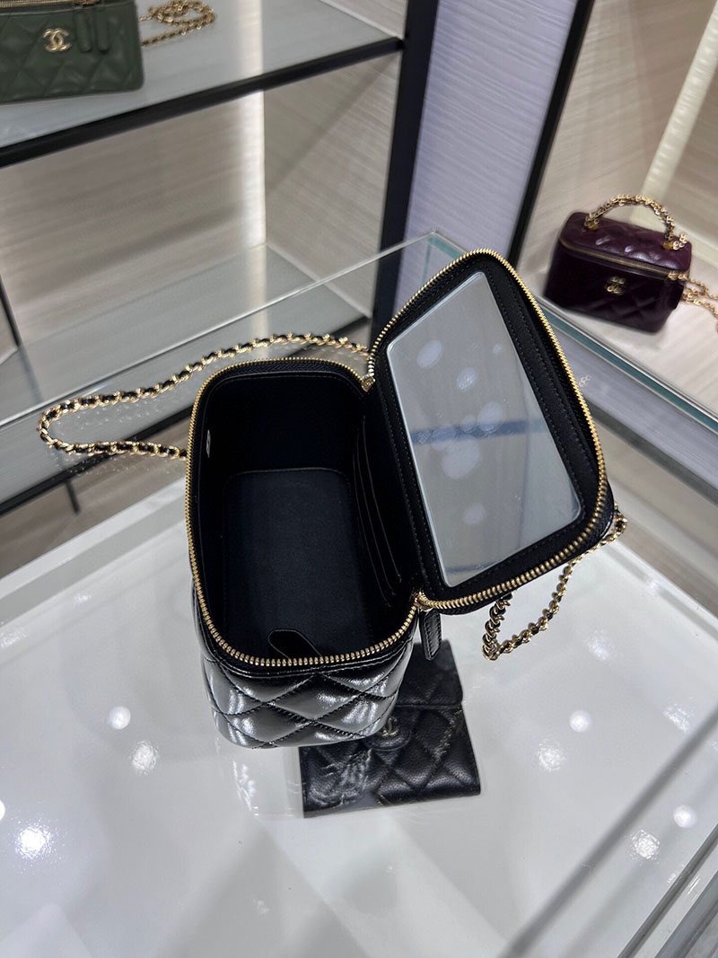 シャネル 新作バッグ 超N品 CHANEL 24B CC ハンドル バニティケース ラムスキン ブラック AP4168 B17675 94305 - 画像 (3)