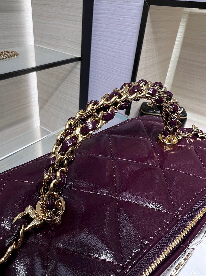 シャネル 新作バッグ 超N品 CHANEL 24B CC ハンドル バニティケース ラムスキン ワインレッド AP4168 B17675 NZG79 - 画像 (7)