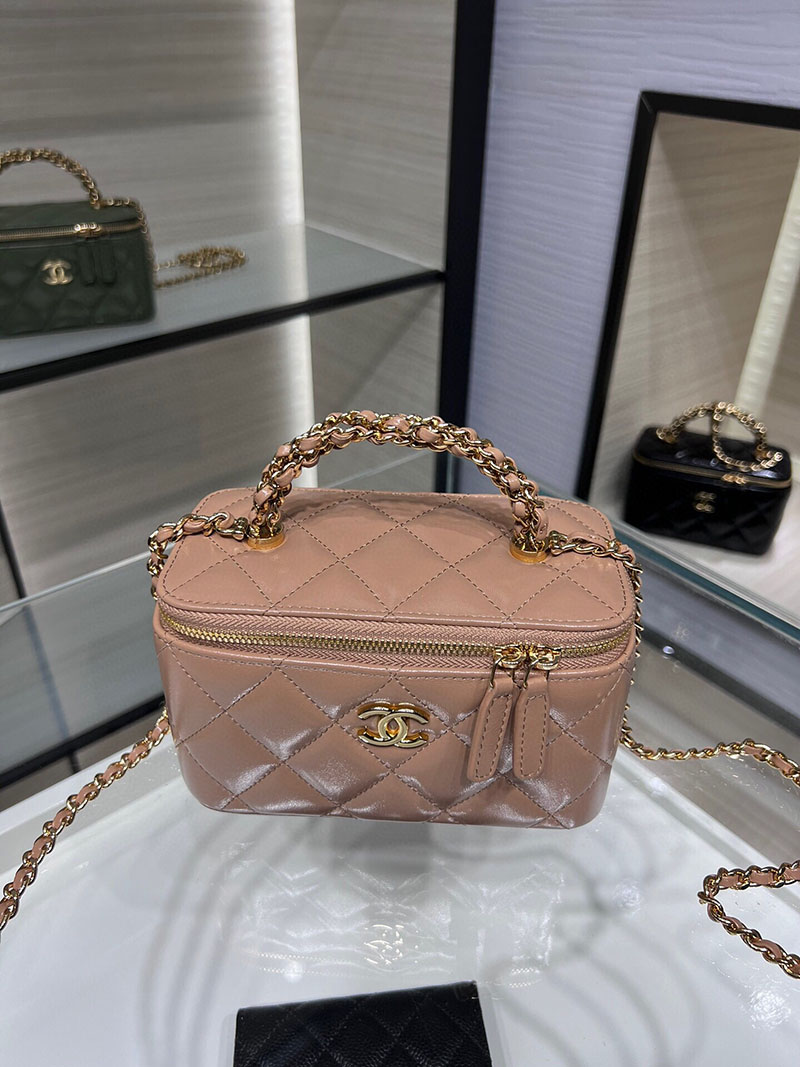 シャネル 新作バッグ 超N品 CHANEL 24B CC ハンドル バニティケース ラムスキン モカベージュ AP4168 B17675 NZG77 - 画像 (8)
