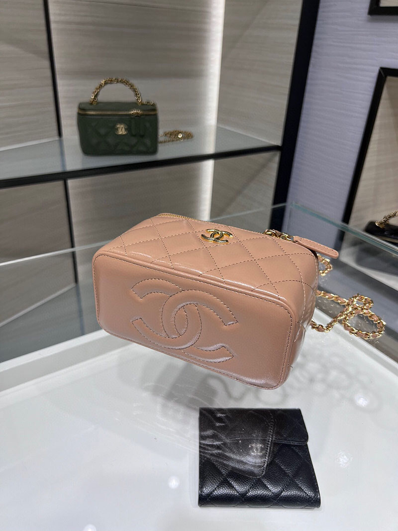 シャネル 新作バッグ 超N品 CHANEL 24B CC ハンドル バニティケース ラムスキン モカベージュ AP4168 B17675 NZG77 - 画像 (4)
