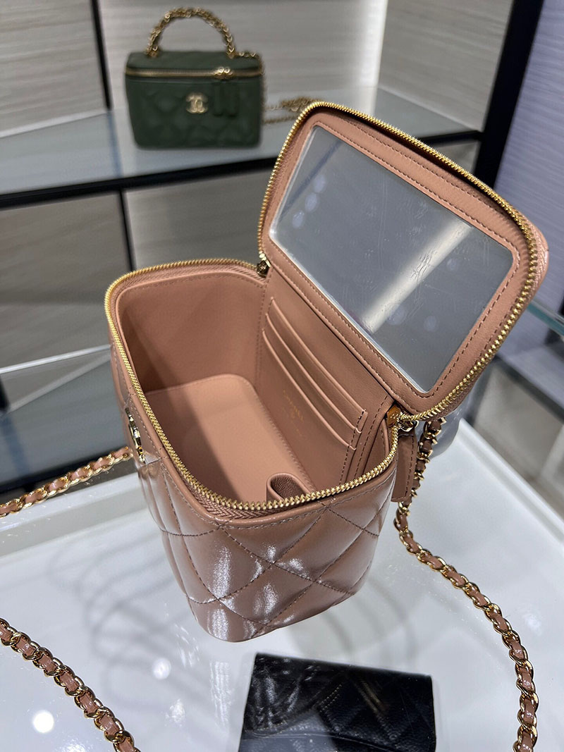 シャネル 新作バッグ 超N品 CHANEL 24B CC ハンドル バニティケース ラムスキン モカベージュ AP4168 B17675 NZG77 - 画像 (3)