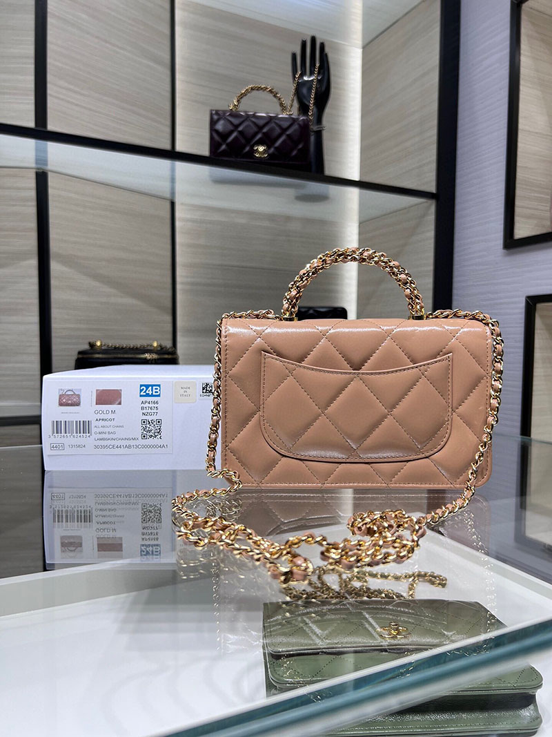 シャネル 新作バッグ 超N品 CHANEL チェーンウォレット シャイニー ラムスキン モカベージュ AP4166 B17675 NZG77 - 画像 (9)