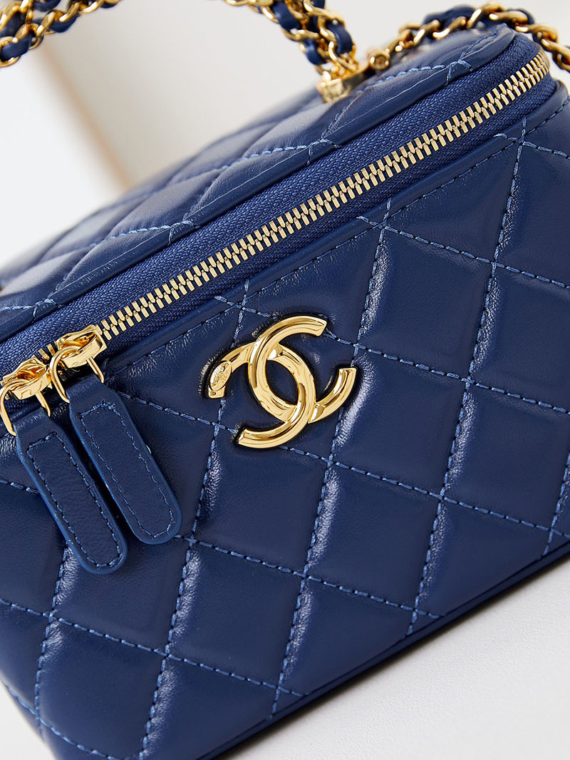 シャネル 新作バッグ 超N品 CHANEL バニティ チェーンショルダーバッグ マトラッセ ラムスキン ネイビー AP4168 B17675 NZG78 - 画像 (9)