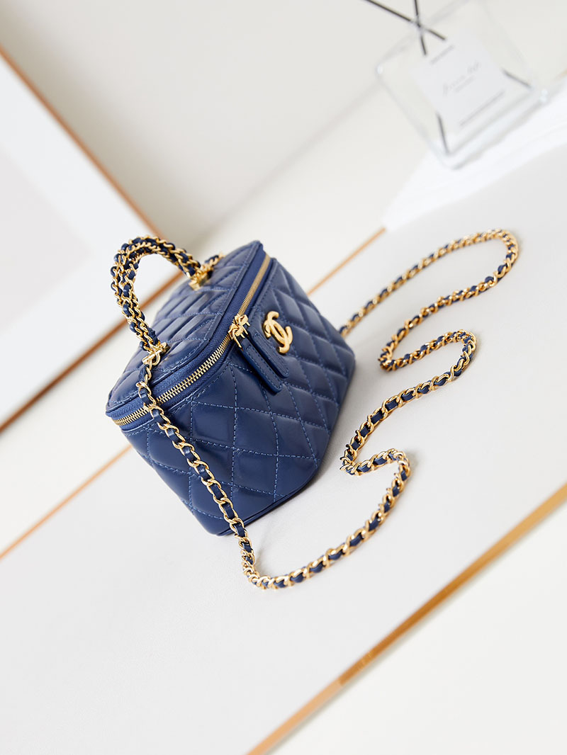 シャネル 新作バッグ 超N品 CHANEL バニティ チェーンショルダーバッグ マトラッセ ラムスキン ネイビー AP4168 B17675 NZG78 - 画像 (8)