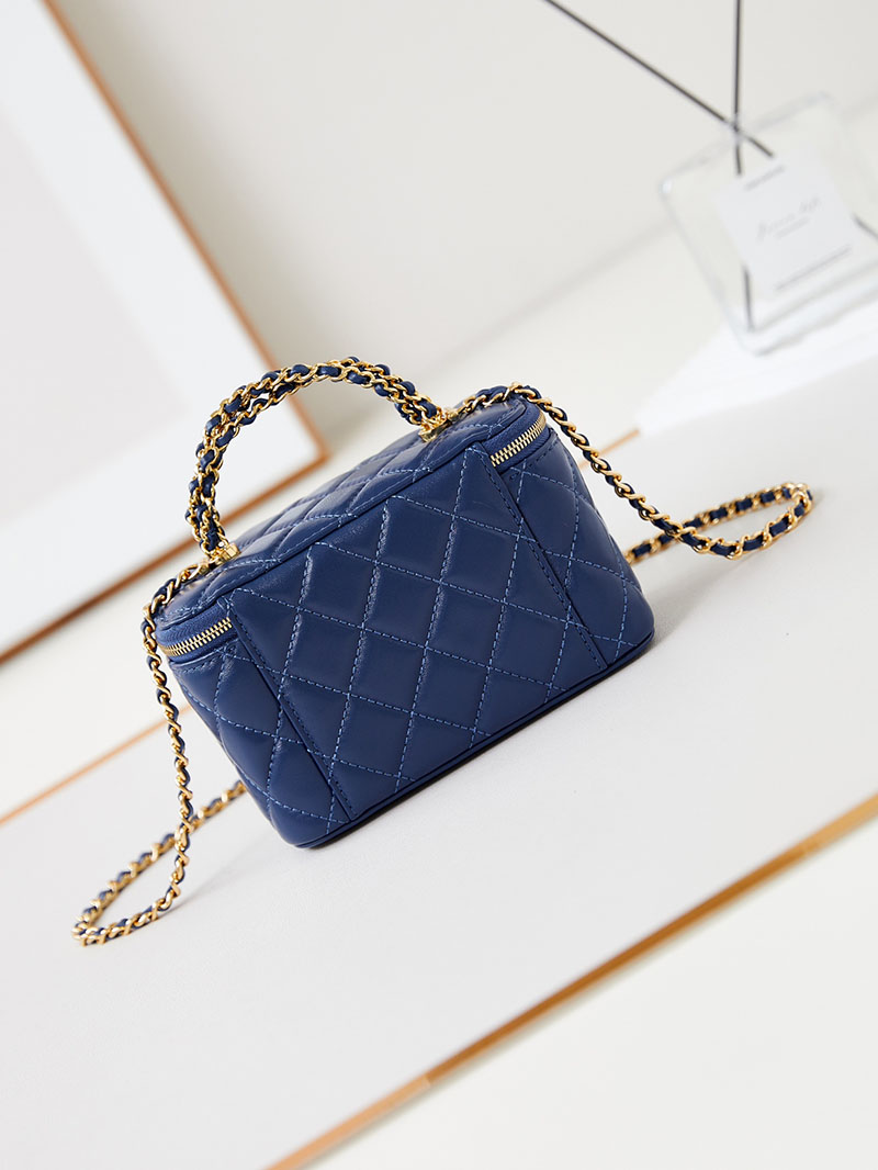 シャネル 新作バッグ 超N品 CHANEL バニティ チェーンショルダーバッグ マトラッセ ラムスキン ネイビー AP4168 B17675 NZG78 - 画像 (6)