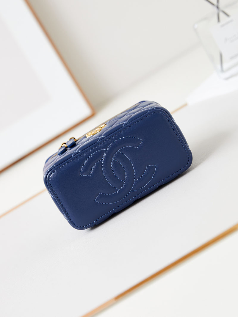 シャネル 新作バッグ 超N品 CHANEL バニティ チェーンショルダーバッグ マトラッセ ラムスキン ネイビー AP4168 B17675 NZG78 - 画像 (5)