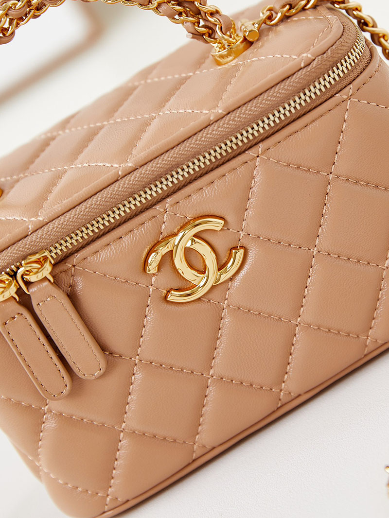 シャネル 新作バッグ 超N品 CHANEL バニティ チェーンショルダーバッグ マトラッセ ラムスキン モカベージュ AP4168 B17675 NZG77 - 画像 (9)
