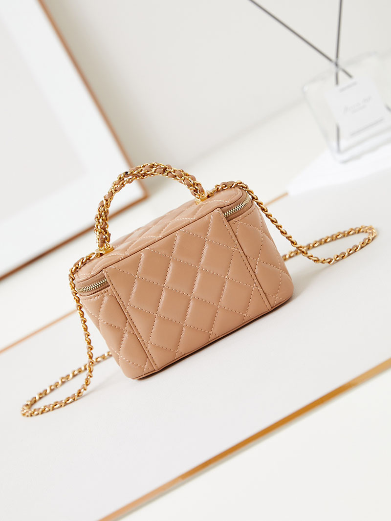 シャネル 新作バッグ 超N品 CHANEL バニティ チェーンショルダーバッグ マトラッセ ラムスキン モカベージュ AP4168 B17675 NZG77 - 画像 (6)