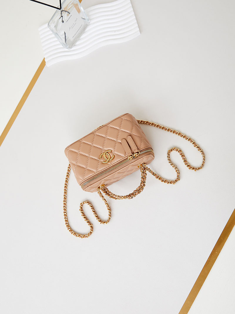 シャネル 新作バッグ 超N品 CHANEL バニティ チェーンショルダーバッグ マトラッセ ラムスキン モカベージュ AP4168 B17675 NZG77 - 画像 (4)