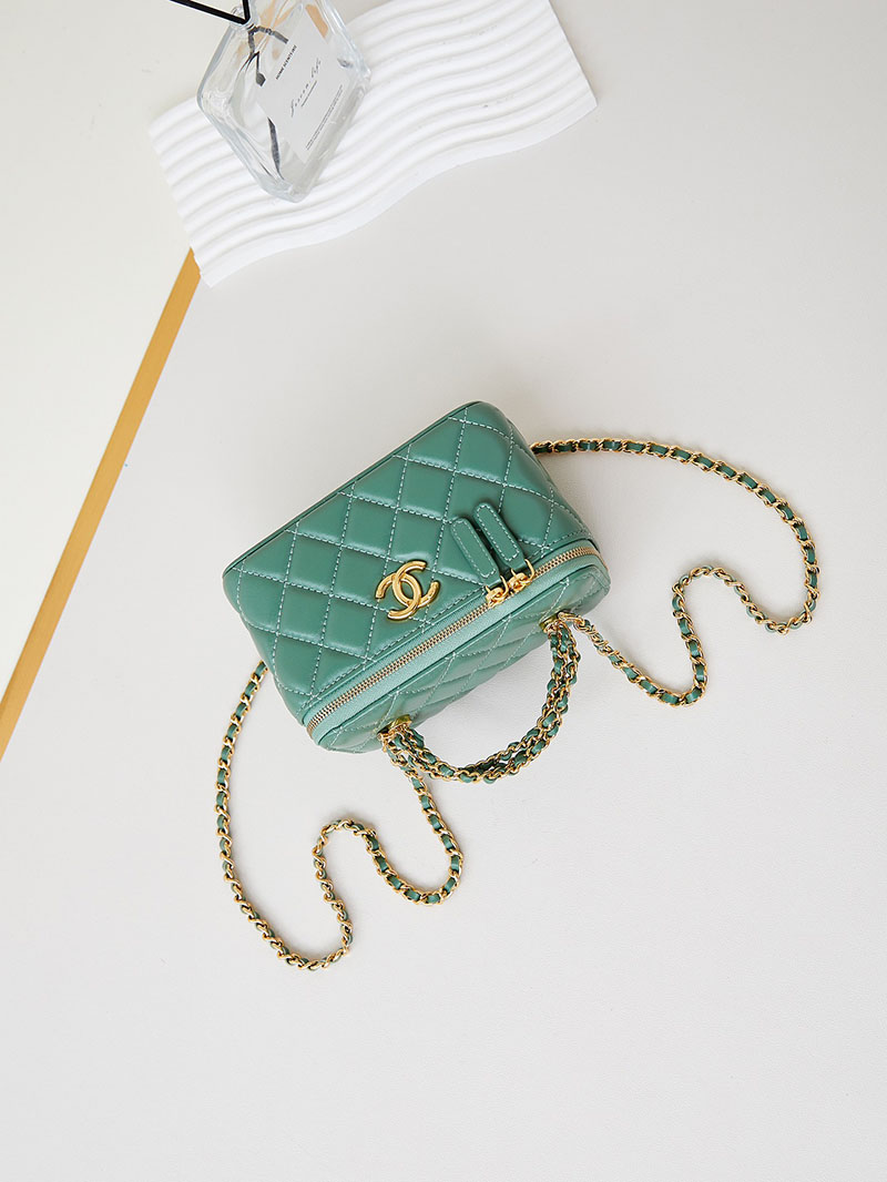シャネル 新作バッグ 超N品 CHANEL バニティ チェーンショルダーバッグ マトラッセ ラムスキン カーキ AP4168 B17675 NZG82 - 画像 (4)