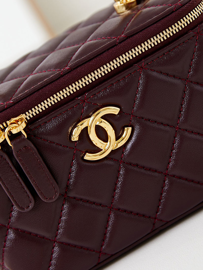 シャネル 新作バッグ 超N品 CHANEL バニティ チェーンショルダーバッグ マトラッセ ラムスキン ワインレッド AP4168 B17675 NZG79 - 画像 (9)