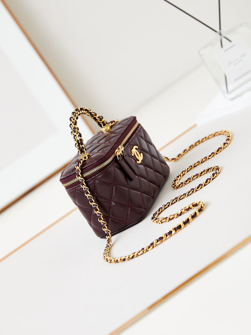 シャネル 新作バッグ 超N品 CHANEL バニティ チェーンショルダーバッグ マトラッセ ラムスキン ワインレッド AP4168 B17675 NZG79 - 画像 (8)