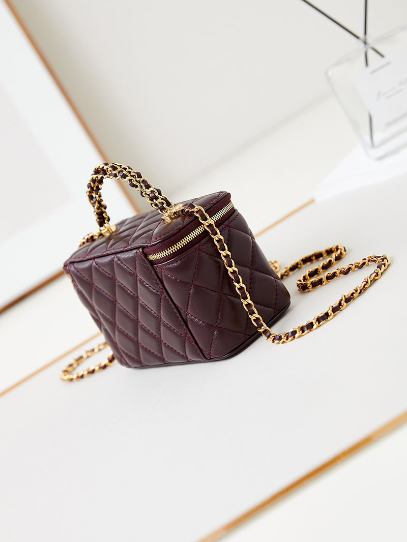 シャネル 新作バッグ 超N品 CHANEL バニティ チェーンショルダーバッグ マトラッセ ラムスキン ワインレッド AP4168 B17675 NZG79 - 画像 (7)