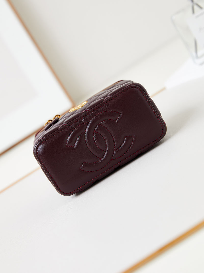 シャネル 新作バッグ 超N品 CHANEL バニティ チェーンショルダーバッグ マトラッセ ラムスキン ワインレッド AP4168 B17675 NZG79 - 画像 (5)