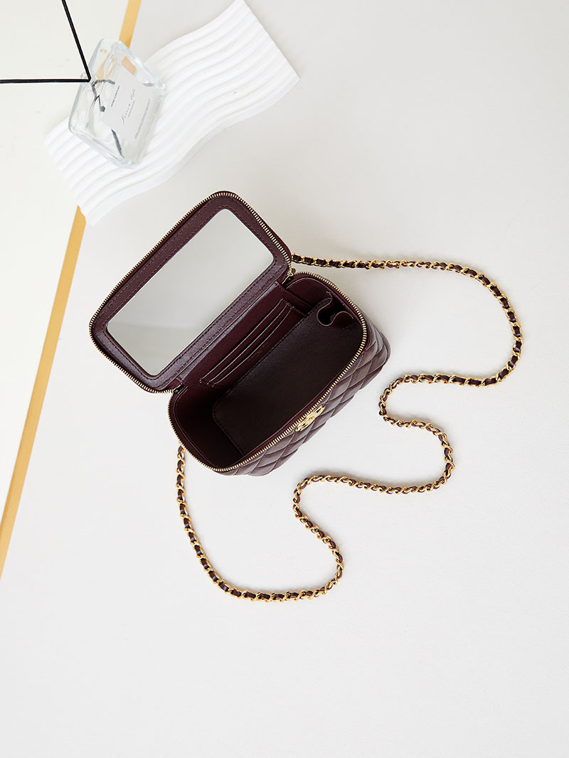 シャネル 新作バッグ 超N品 CHANEL バニティ チェーンショルダーバッグ マトラッセ ラムスキン ワインレッド AP4168 B17675 NZG79 - 画像 (3)