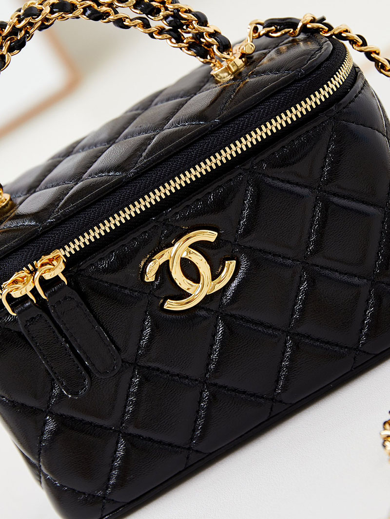 シャネル 新作バッグ 超N品 CHANEL バニティ チェーンショルダーバッグ マトラッセ ラムスキン ブラック AP4168 B17675 94305 - 画像 (9)