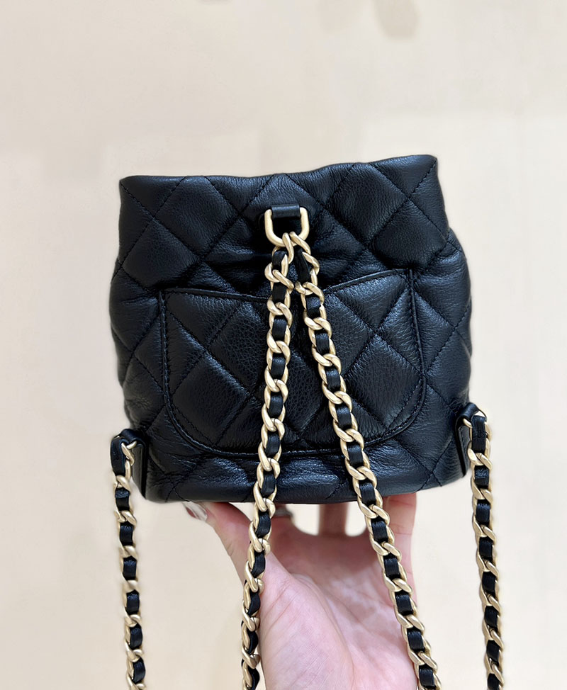 シャネル 新作バッグ H品 CHANEL リュック サック バックパック スモール ミニ ラムスキン ブラック AS3947 B11035 94305 - 画像 (8)