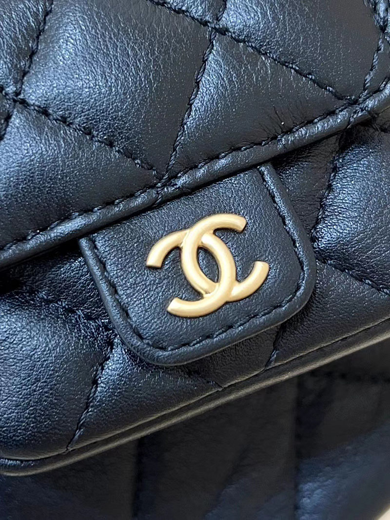 シャネル 新作バッグ H品 CHANEL リュック サック バックパック スモール ミニ ラムスキン ブラック AS3947 B11035 94305 - 画像 (3)