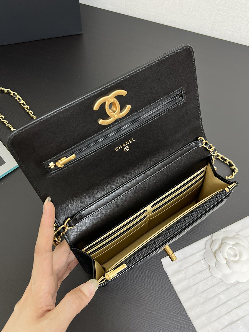 シャネル 新作バッグ 超N品 CHANEL 24A チェーンウォレット ブラック バッグ ブラック AP3938 B16915 94305 - 画像 (3)