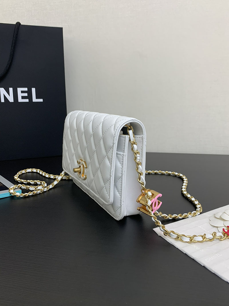 シャネル 新作バッグ 超N品 CHANEL 24A チェーンウォレット ブラック バッグ ホワイト AP3938 B16915 10601 - 画像 (8)