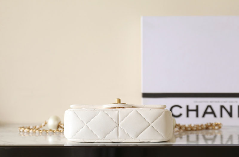 シャネル 新作バッグ H品 CHANEL 24SS LOOK40 ミニ フラップ バッグ ラムスキン ホワイト AS4868 B16574 10601 - 画像 (4)