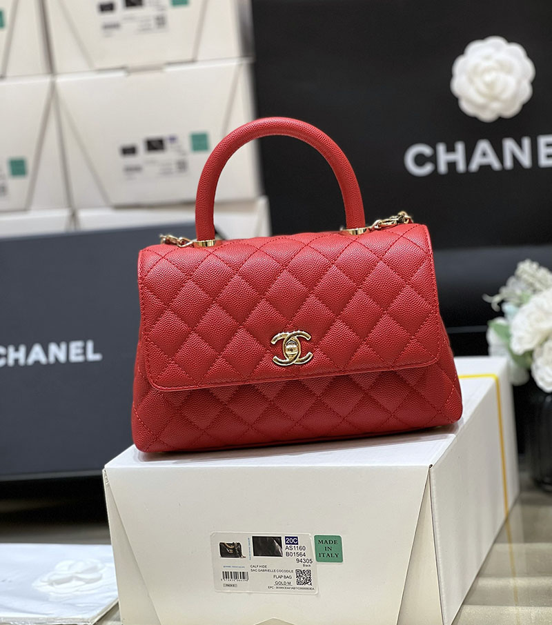 シャネル 新作バッグ H品 CHANEL トップハンドル フラップ バッグ 2WAY チェーンショルダー レッド A92990 B05061 NAAUM - 画像 (8)