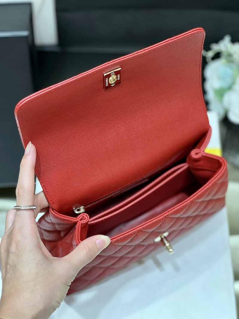 シャネル 新作バッグ H品 CHANEL トップハンドル フラップ バッグ 2WAY チェーンショルダー レッド A92990 B05061 NAAUM - 画像 (7)