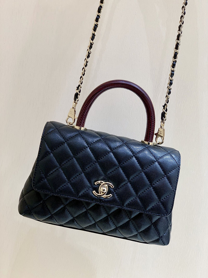 シャネル 新作バッグ H品 CHANEL トップハンドル フラップ バッグ 2WAY チェーンショルダー ブラック A92990 B05061 94305 - 画像 (9)