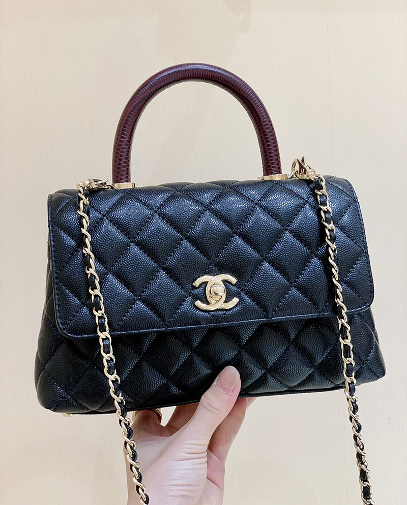シャネル 新作バッグ H品 CHANEL トップハンドル フラップ バッグ 2WAY チェーンショルダー ブラック A92990 B05061 94305 - 画像 (6)