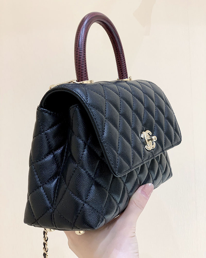 シャネル 新作バッグ H品 CHANEL トップハンドル フラップ バッグ 2WAY チェーンショルダー ブラック A92990 B05061 94305 - 画像 (4)