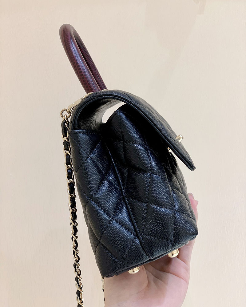 シャネル 新作バッグ H品 CHANEL トップハンドル フラップ バッグ 2WAY チェーンショルダー ブラック A92990 B05061 94305 - 画像 (3)