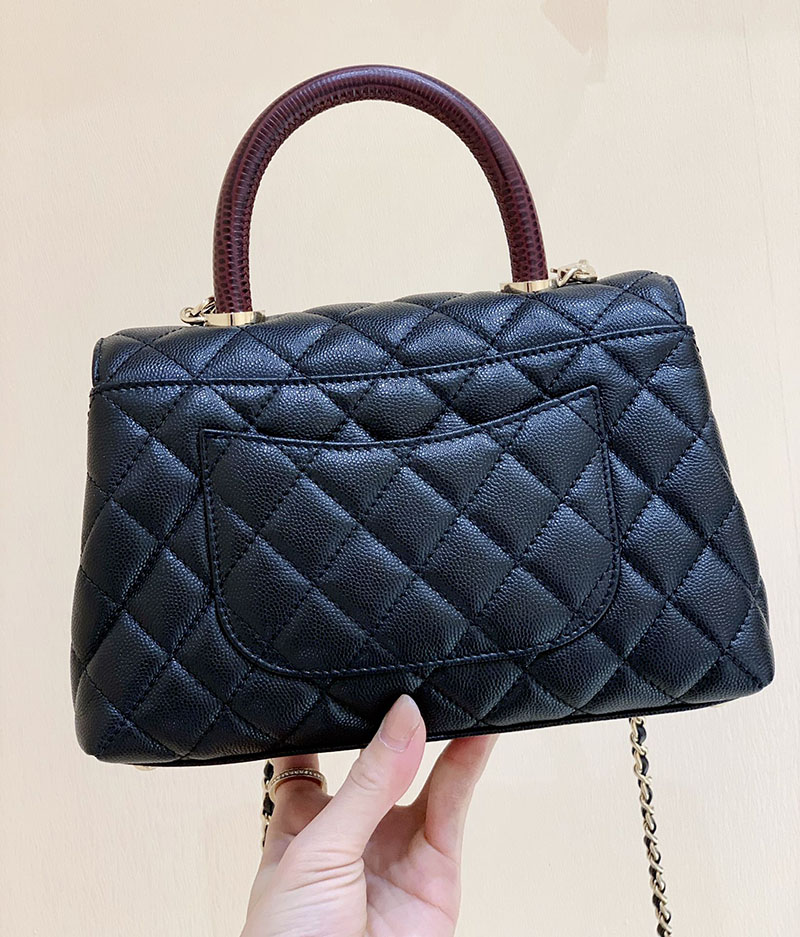 シャネル 新作バッグ H品 CHANEL トップハンドル フラップ バッグ 2WAY チェーンショルダー ブラック A92990 B05061 94305 - 画像 (2)