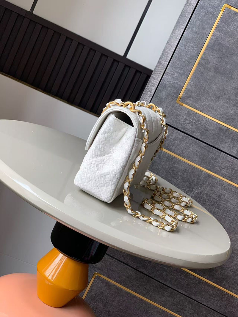 シャネル 新作バッグ H品 CHANEL 25P ミニ フラップ バッグ マトラッセ チェーンショルダーバッグ ホワイト AS5239 B19405 10601 - 画像 (9)