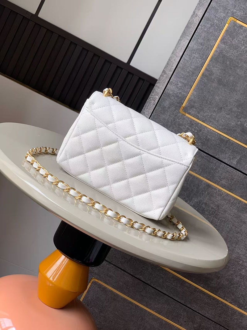 シャネル 新作バッグ H品 CHANEL 25P ミニ フラップ バッグ マトラッセ チェーンショルダーバッグ ホワイト AS5239 B19405 10601 - 画像 (8)