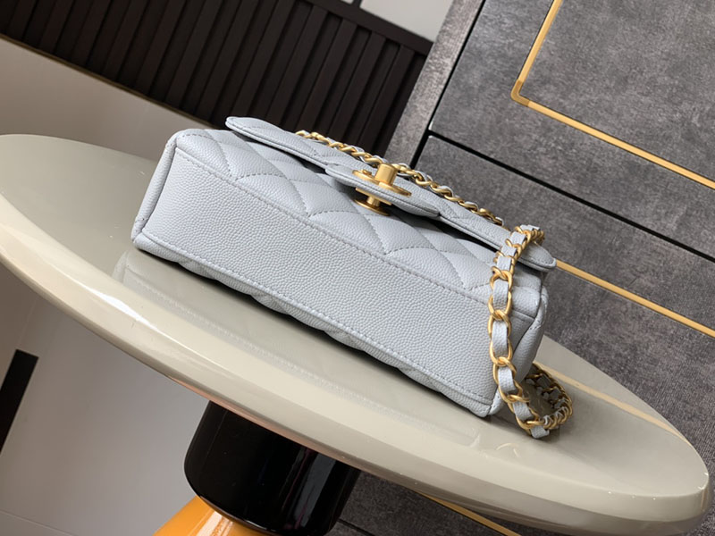 シャネル 新作バッグ H品 CHANEL 25P ミニ フラップ バッグ マトラッセ チェーンショルダーバッグ ライトブルー AS5239 B19405 N0195 - 画像 (7)