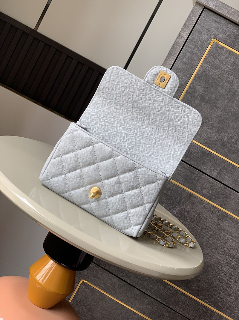 シャネル 新作バッグ H品 CHANEL 25P ミニ フラップ バッグ マトラッセ チェーンショルダーバッグ ライトブルー AS5239 B19405 N0195 - 画像 (6)