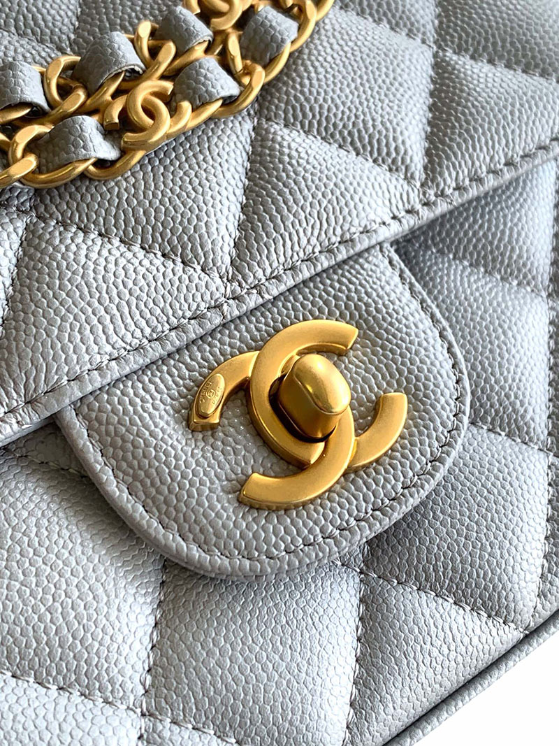 シャネル 新作バッグ H品 CHANEL 25P ミニ フラップ バッグ マトラッセ チェーンショルダーバッグ ライトブルー AS5239 B19405 N0195 - 画像 (5)