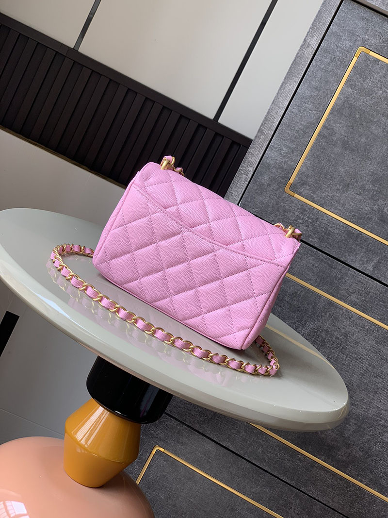 シャネル 新作バッグ H品 CHANEL 25P ミニ フラップ バッグ マトラッセ チェーンショルダーバッグ ピンク AS5239 B19405 NW784 - 画像 (8)